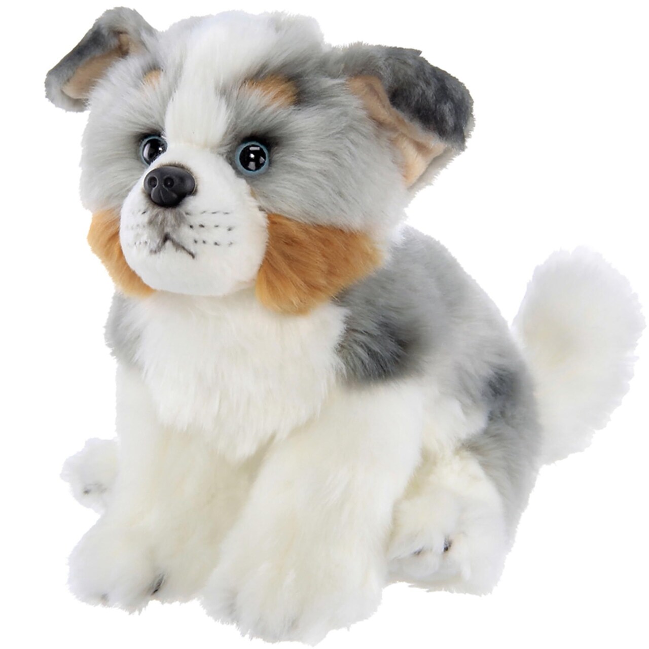 Bearington Hogan The Australian Shepherd Stuffed Animal Dog - 13" Soft Australian Shepherd Plush Toy with Fluffy Fur and Realistic Details - Adorable Cuddly Gift for Kids, Babies, and Dog Lovers